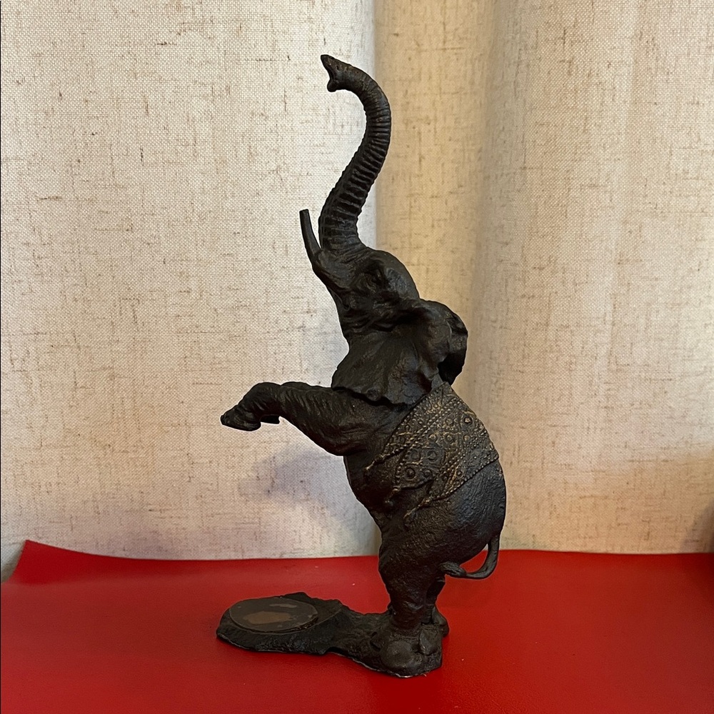 Elegant Black bronze Elephant Sculpture 7.5”H 4”W